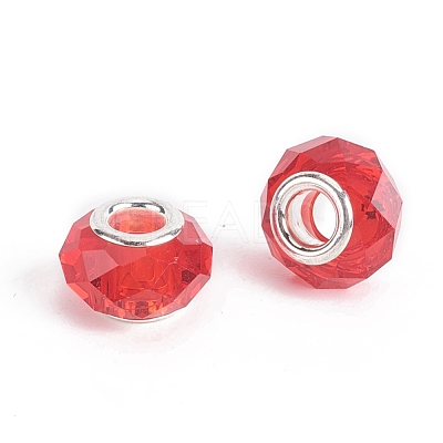 Faceted Glass European Beads GPDL-E004-01F-1