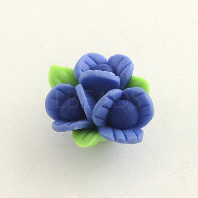 Handmade Polymer Clay Flower Beads X-CLAY-Q191-M07-1
