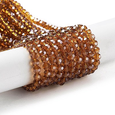 Electroplate Transparent Glass Beads Strands EGLA-A035-T4mm-A04-1