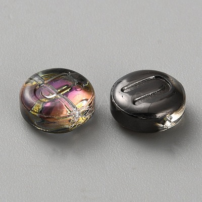 Transparent Electroplated UV Plating Glass Beads GLAA-TAC0024-12C-U-1