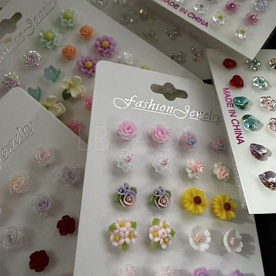 Brass & Enemal Stud Earrings for Women WG6A5D7-01-1