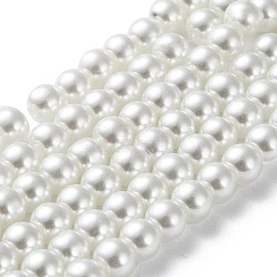Baking Paint Pearlized Glass Pearl Round Bead Strands HY-Q003-6mm-01-1