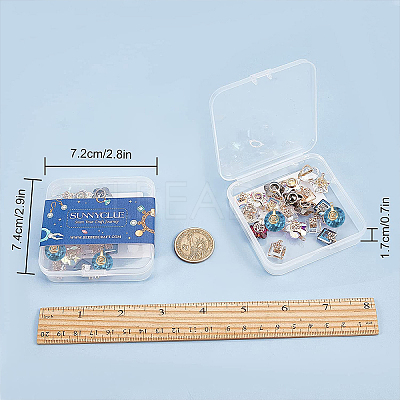 Glass Charms GLAA-SC0012-16LG-1