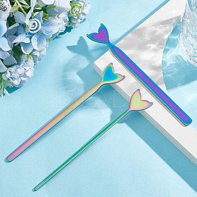 3Pcs 3 Style Stainless Steel Fishtail Bangle Blank Strips FIND-UN0001-96MC-1