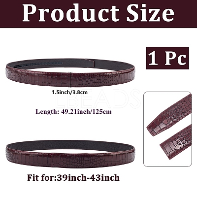 Cowhide Leather Crocodile Skin Pattern Waist Belts for Men AJEW-WH20020-437A-1