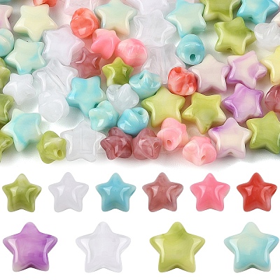100Pcs 10 Styles Acrylic Beads OACR-YW0004-11-1