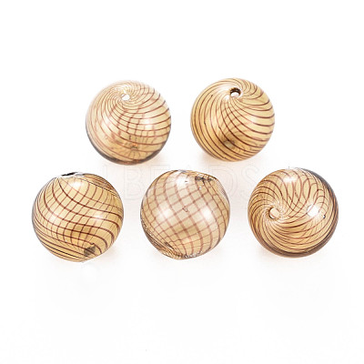 Transparent Handmade Blown Glass Globe Beads GLAA-T012-40B-01-1