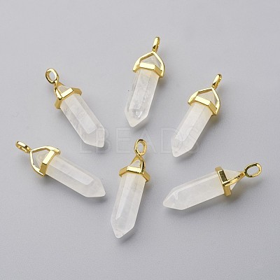 Natural Quartz Crystal Double Terminated Pointed Pendants X-G-G902-B23-1