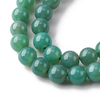 Natural Green Onyx Agate(Dyed & Heated) Beads Strands G-K393-A03-6mm-1