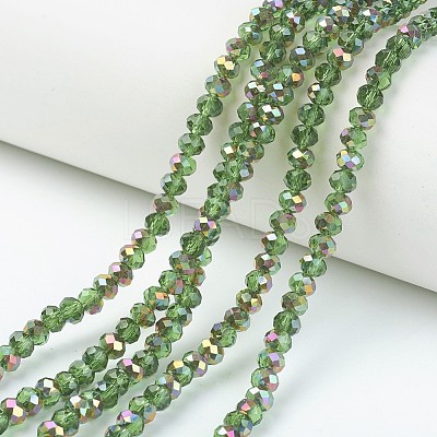 Electroplate Transparent Glass Beads Strands EGLA-A034-T2mm-R13-1