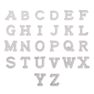 Alphabet Resin Rhinestone Patches DIY-TAC0005-45A-1