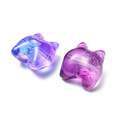 50Pcs 9 Style Transparent Spray Painted Glass Beads GLAA-FS0001-50-1