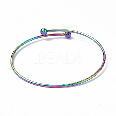 Ion Plating(IP) Adjustable 304 Stainless Steel Wire Cuff Bangle Making MAK-F286-02MC-1