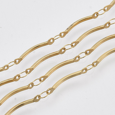 304 Stainless Steel Scalloped Bar Link Chains STAS-R100-42-1