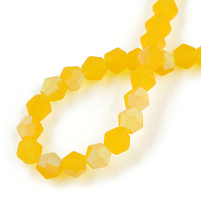 Imitate Austrian Crystal Bicone Frosted Glass Beads Strands EGLA-A039-T4mm-MB22-1