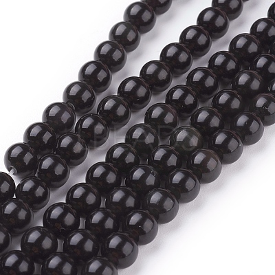 Natural Obsidian Beads Strands G-G099-6mm-24-1