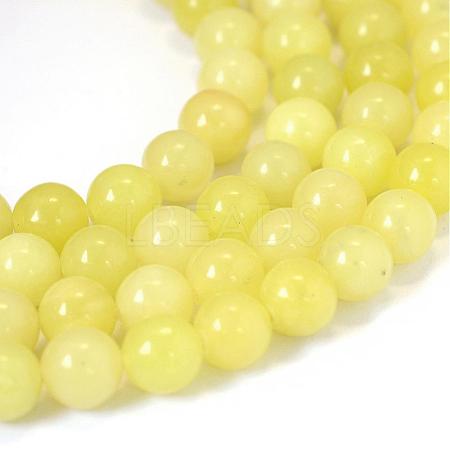Natural Lemon Jade Round Bead Strands G-E334-10mm-07-1