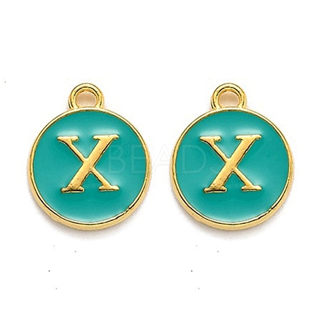 Golden Plated Alloy Enamel Charms ENAM-Q437-15X-1