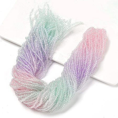 Transparent Painted Glass Beads Strands DGLA-A034-T1mm-A23-1