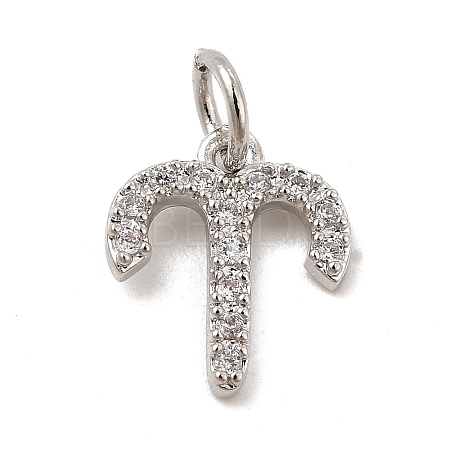 Brass Micro Pave Cubic Zirconia Charms KK-E077-02P-08-1