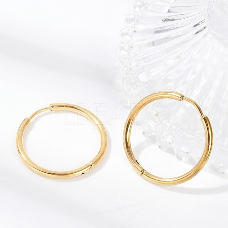 304 Stainless Steel Huggie Hoop Earrings EJEW-G272-02-20mm-G-1