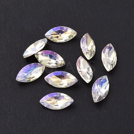 Glass Rhinestone Cabochons GGLA-P002-03A-08-1