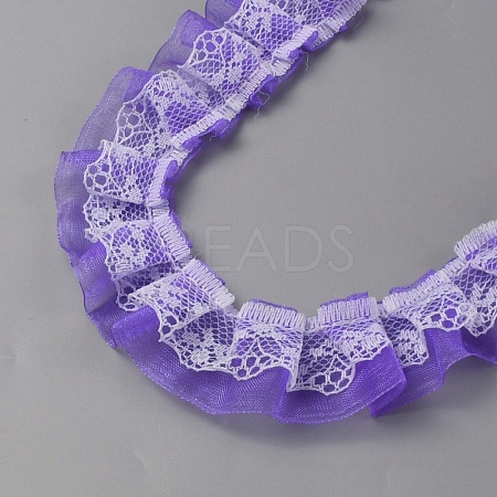 Double Layers Polyester Lace Trim OCOR-WH0082-79A-1