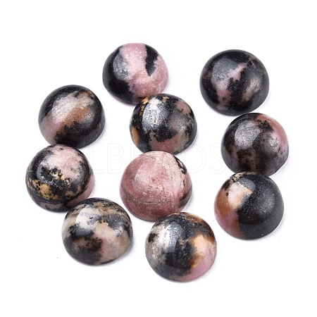 Natural Rhodonite Cabochons G-P393-R68-8MM-1