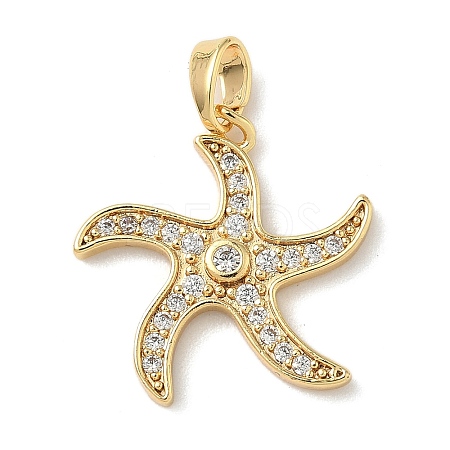 Brass Micro Pave Cubic Zirconia Pendants KK-K305-11E-G-1