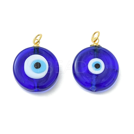 Handmade Evil Eye Lampwork Pendants PALLOY-JF05636-01-1