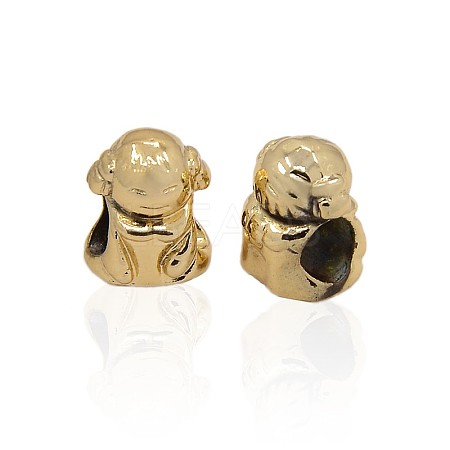 Nickel Free & Lead Free Golden Plated Alloy European Human Beads PALLOY-J169-71G-NR-1