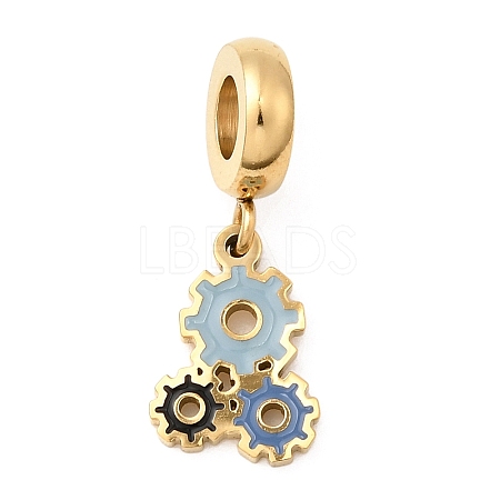 304 Stainless Steel Colorful Enamel European Dangle Charms STAS-D153-17G-1