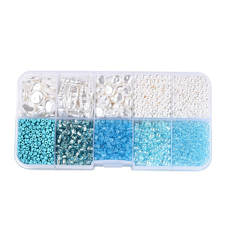 DIY 10 Style ABS & Acrylic Beads Jewelry Making Finding Kit DIY-N0012-05D-1