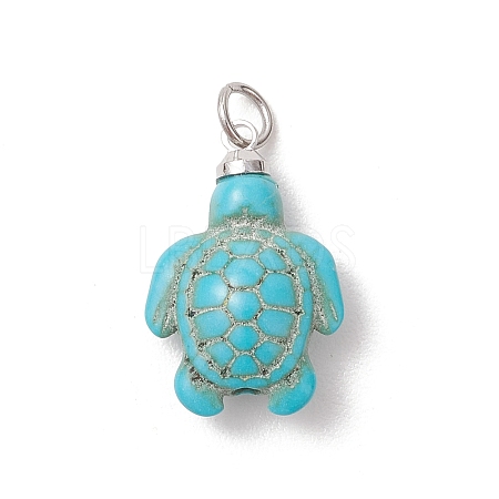 Dyed Synthetic Turquoise Pendants PALLOY-JF05376-02-1