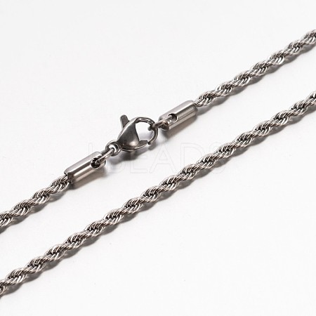 304 Stainless Steel Rope Chain Necklaces NJEW-E026-09P-1