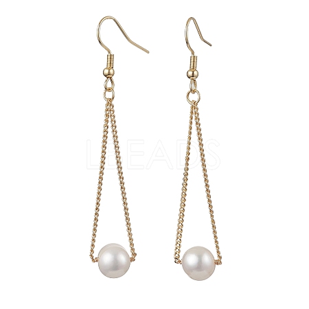 Natural Cultured Freshwater Pearl Dangle Earrings EJEW-JE05936-01-1