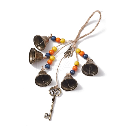 Halloween Iron Protective Witch Bells for Doorknob Hanging Ornaments HJEW-JM01896-02-1
