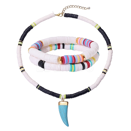 Stretch Bracelets and Pendant Necklace Jewelry Sets SJEW-SZ0001-002-1