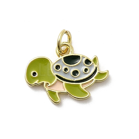 Brass Enamel Pendants KK-P338-03A-G-1
