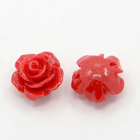 Synthetic Coral 3D Flower Rose Beads CORA-A005-10mm-04-1