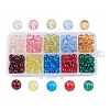 10 Colors Baking Painted Transparent Glass Round Beads DGLA-JP0001-23-8mm-1