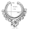 Personality Brass Cubic Zirconia Clip-on Nose Septum Rings AJEW-EE0002-001P-01-2