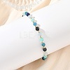 Natural Amazonite & Dyed Lapis Lazuli & Dyed White Jade & Apatite Faceted Round Beaded Bracelets BJEW-JB14142-2
