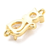 Brass Micro Pave Cubic Zirconia Kitten Links Connectors ZIRC-G157-50G-2