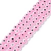 Handmade Evil Eye Lampwork Flat Round Bead Strands LAMP-L058-6mm-15-1