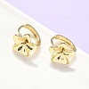 Flower Brass Hoop Earrings EJEW-Z102-01G-2