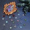 100Pcs Starfish Gradient Color Baking Paint Transparent Glass Pendants PALLOY-BM00031-7