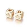 Brass Micro Pave Cubic Zirconia Beads ZIRC-G162-16G-08-1