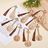 8Pcs 8 Style Ancient Style Bamboo Bookmarks AJEW-GO0001-48-4