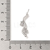 Brass with Clear Cubic Zirconia Stud Earring Findings KK-G499-02P-3